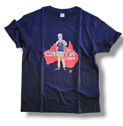 Critta Cam T-Shirt - Cartoon Pete - Black